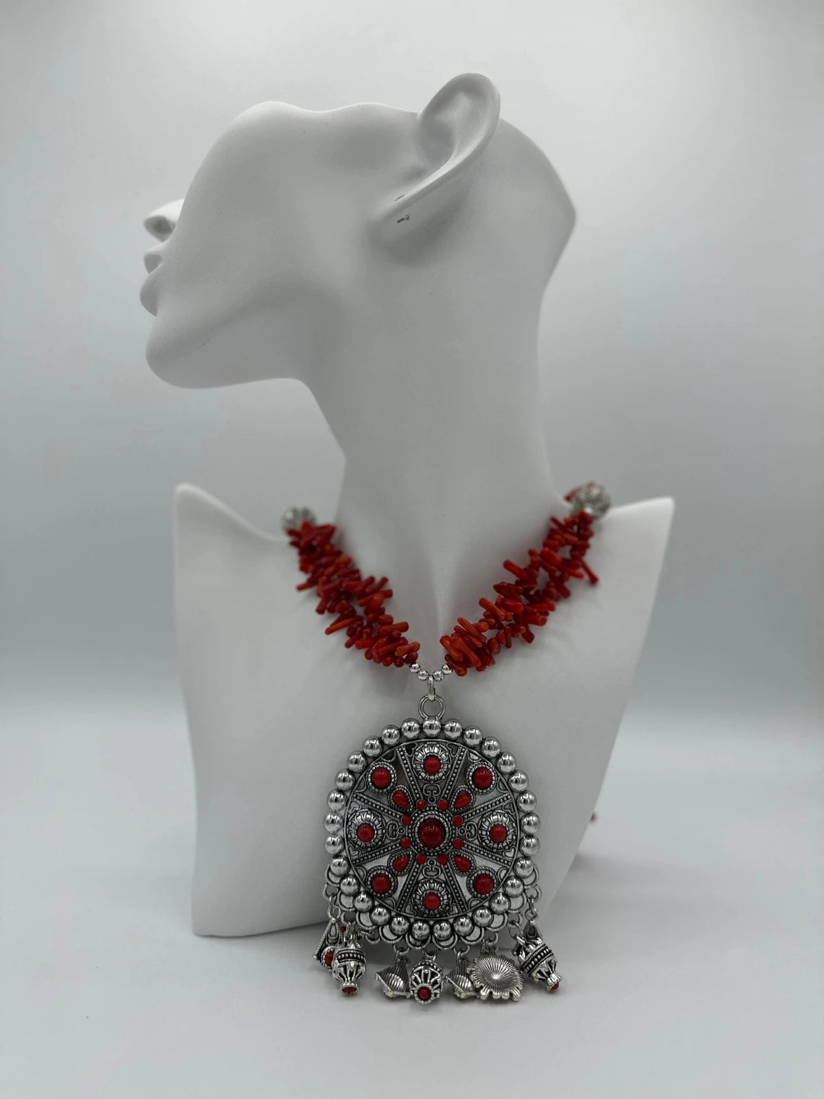 Collier Kabyle Broche Rouge