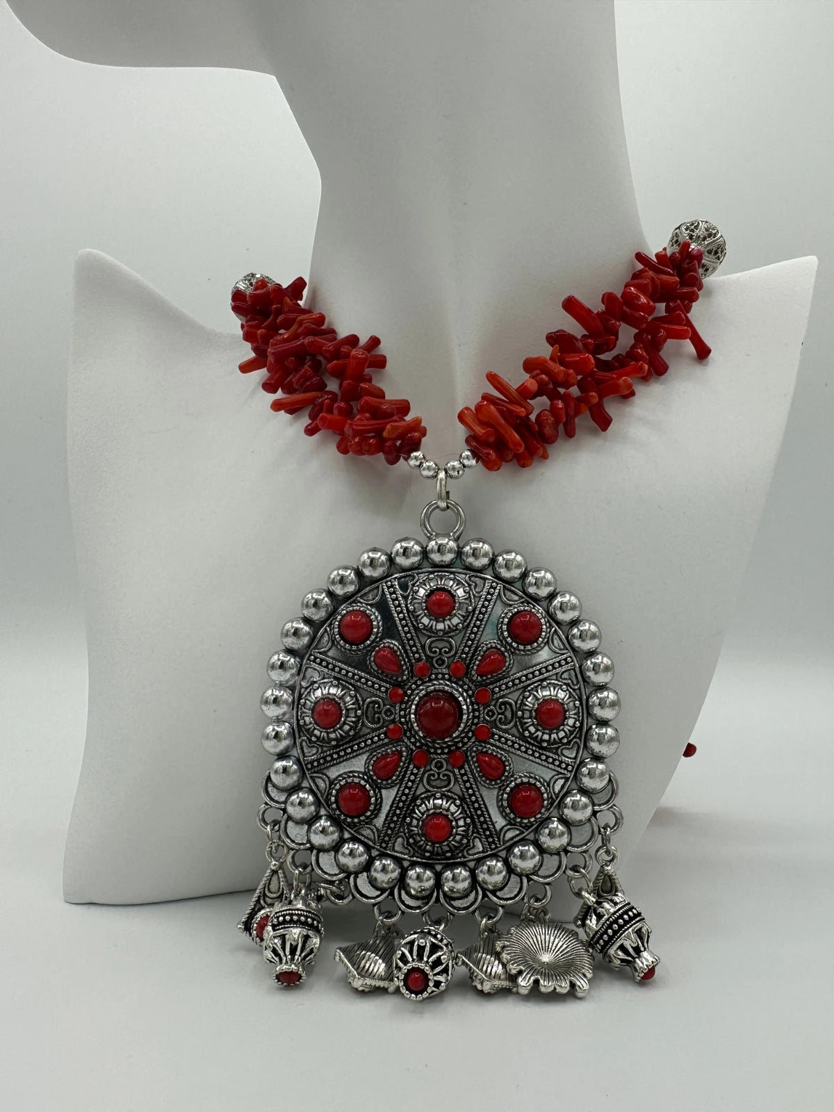 Collier Kabyle Broche Rouge