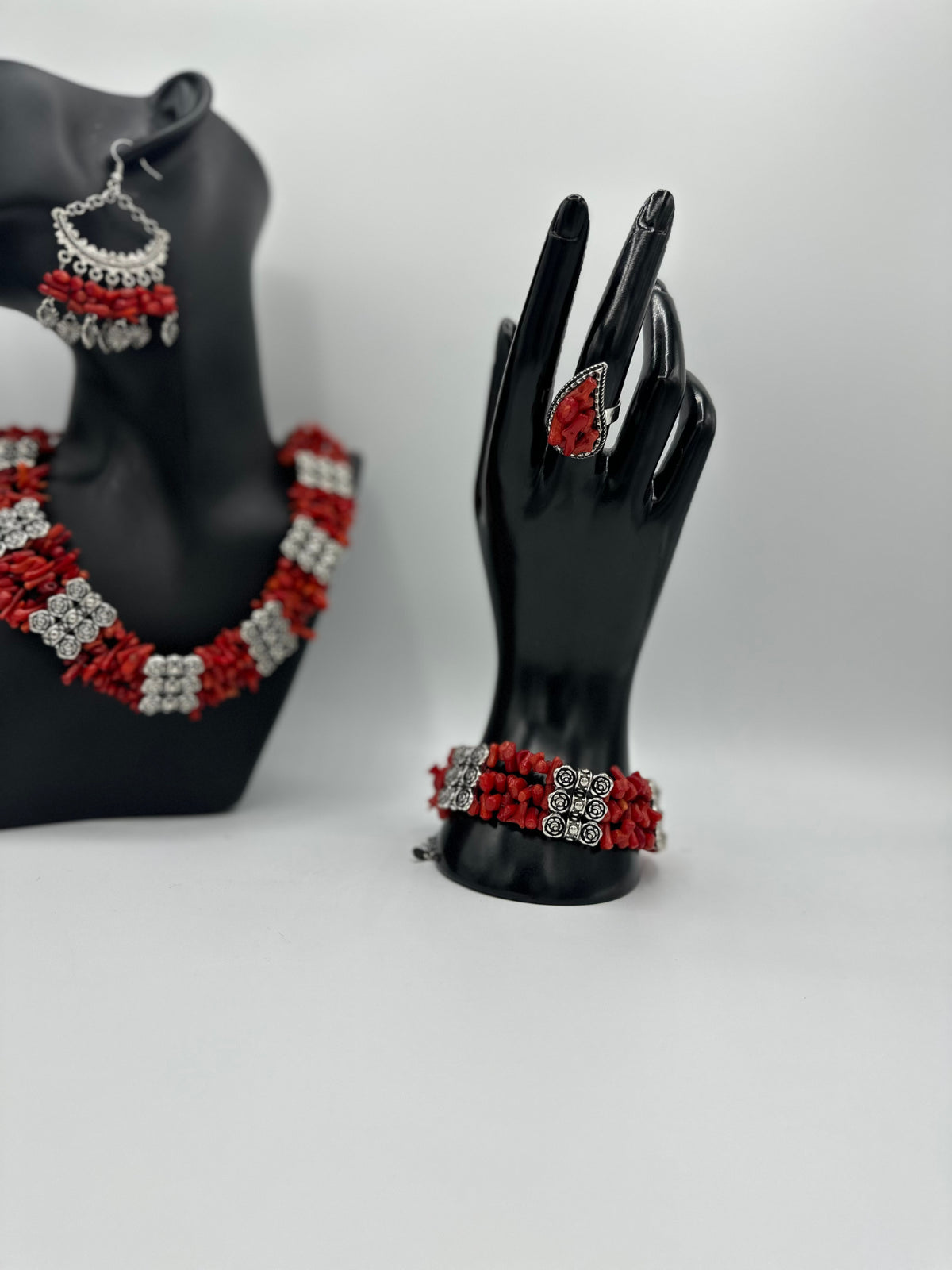 Parure Kabyle Fantaisie - Corail Taldjit