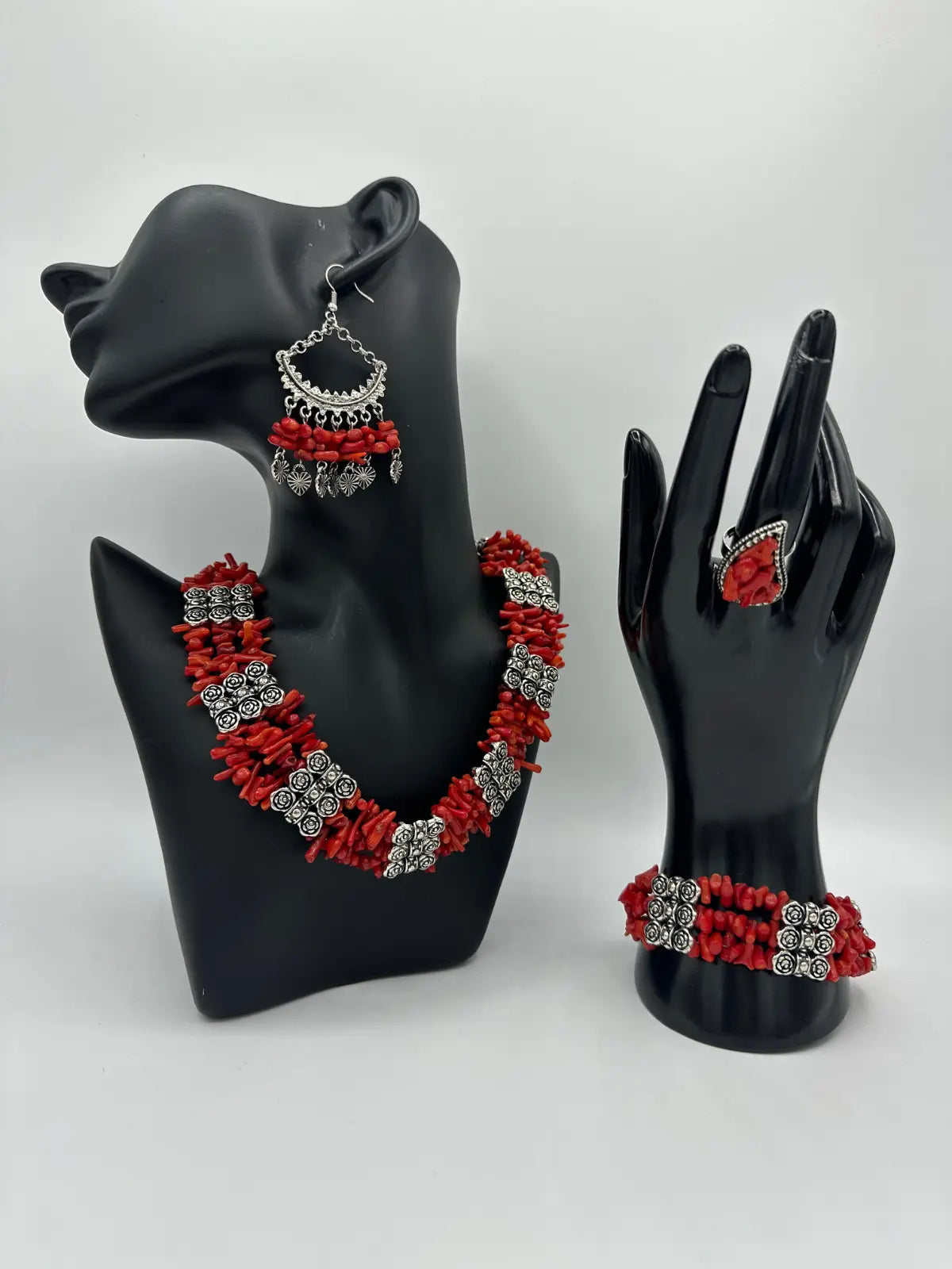 Parure Kabyle Fantaisie - Corail Taldjit