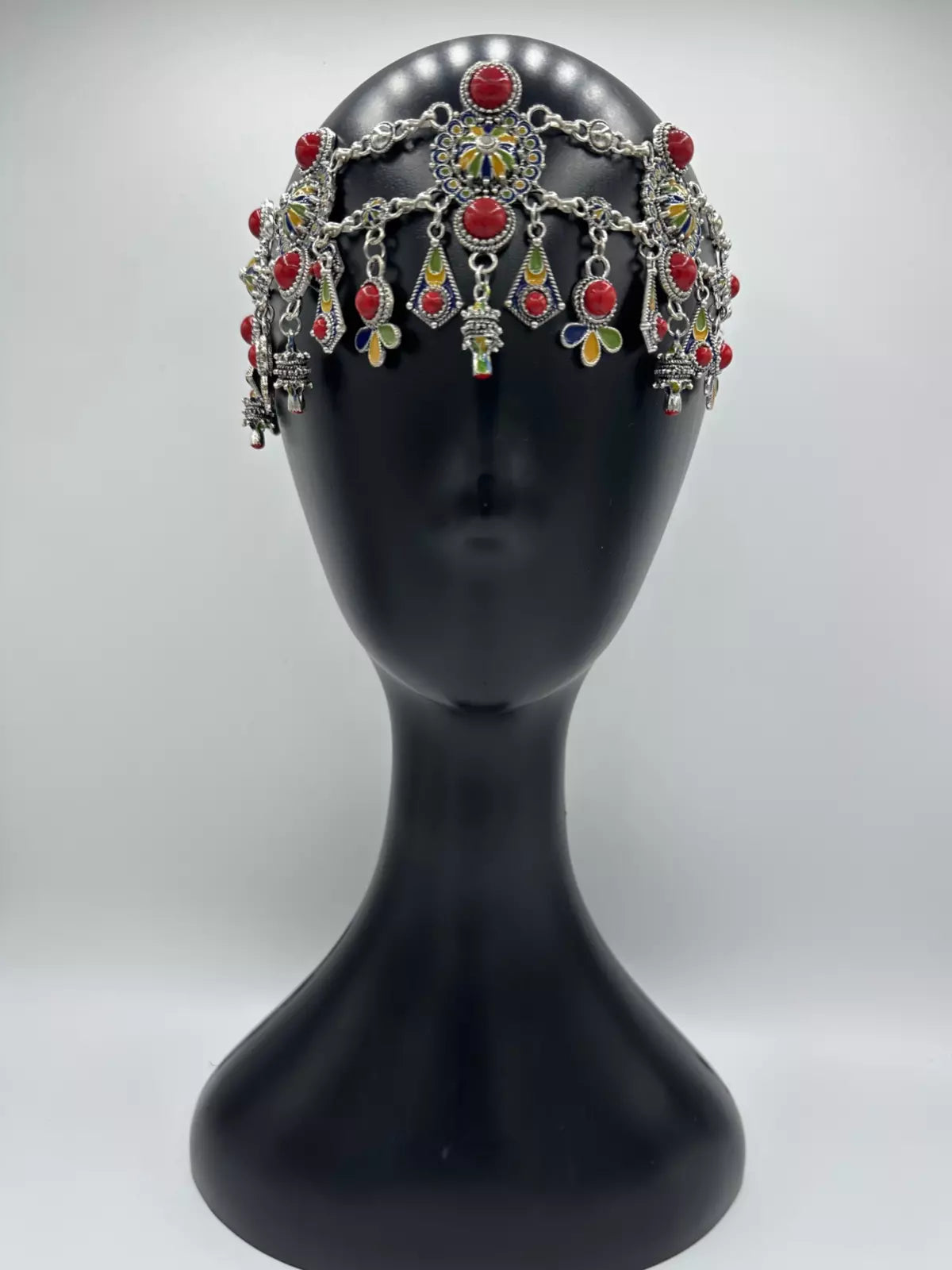 Bijou de tête kabyle Djebine Sinim en acier inoxydable