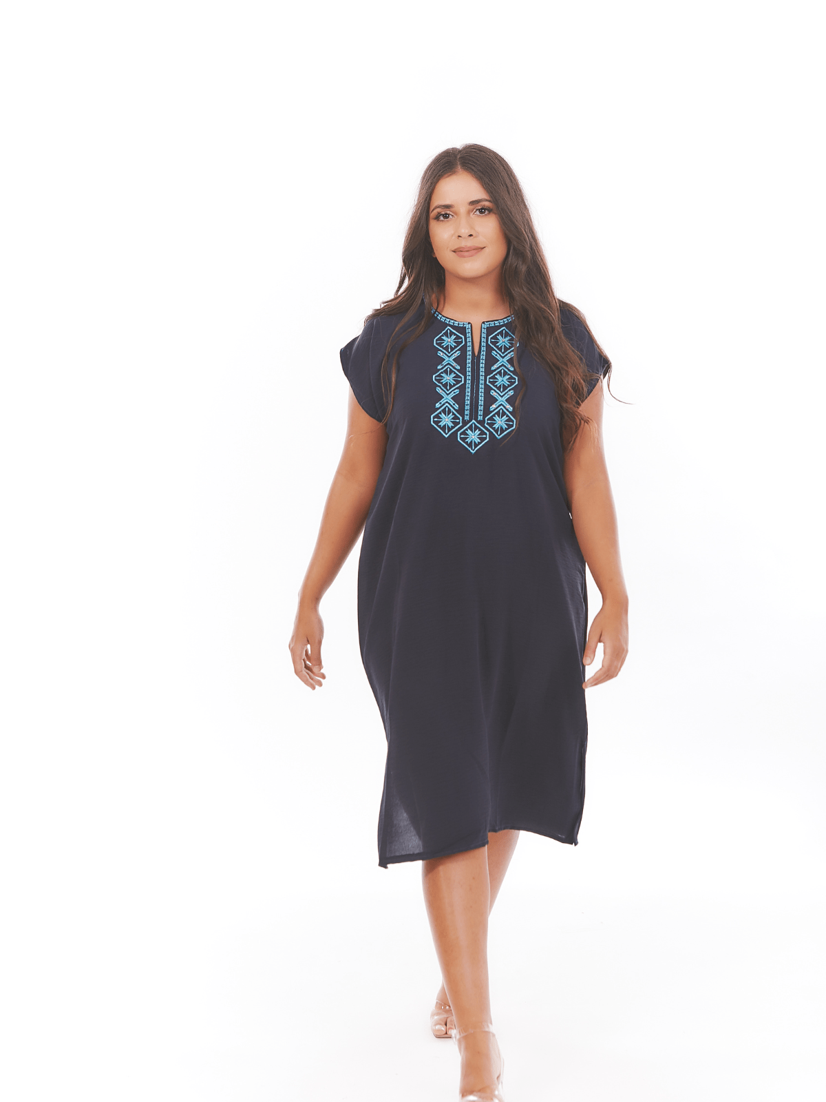 Robe d’hôtesse midi Tuda à broderie