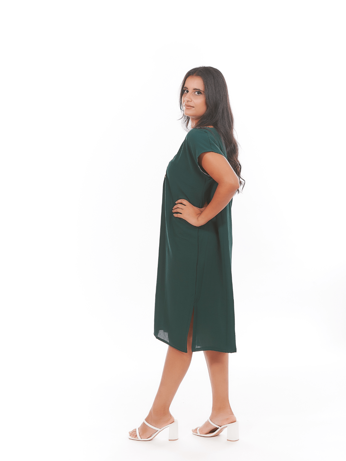 Robe d’hôtesse midi Tuda à broderie