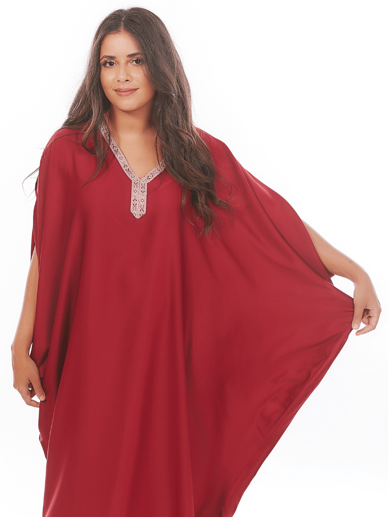 Amira hostess dress with butterfly sleeves and split shoulders - Algerian dresses