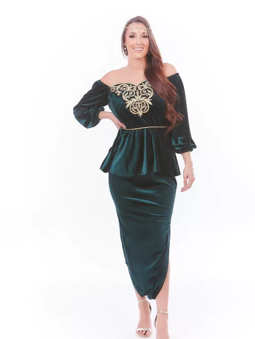 Ensemble Karakou Velours vert