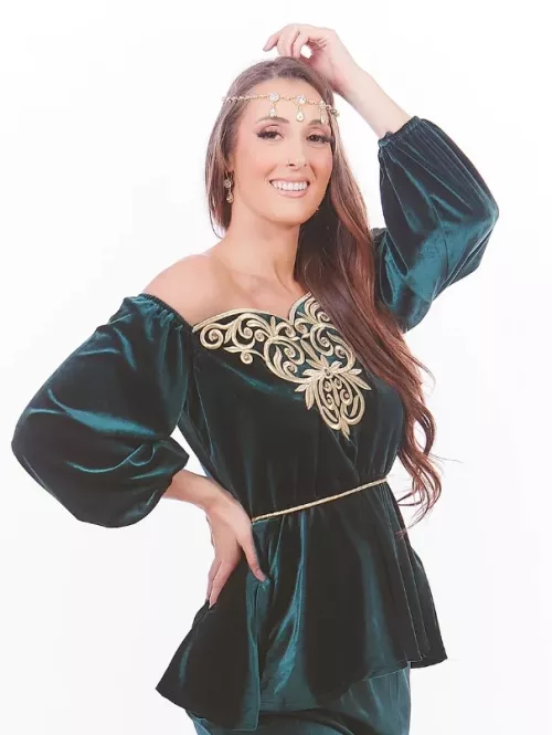 Ensemble Karakou Velours vert